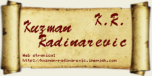 Kuzman Radinarević vizit kartica